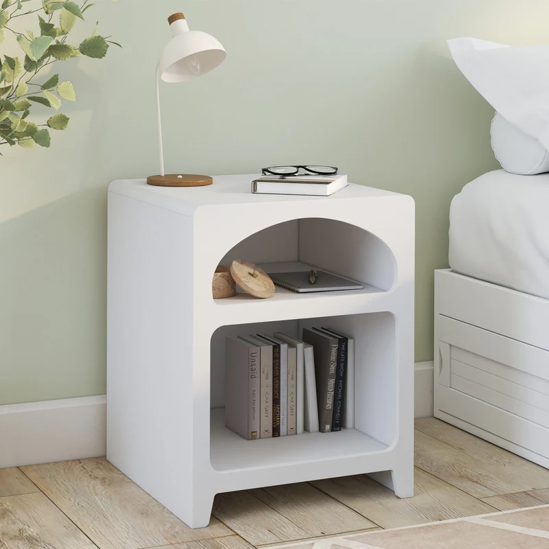 Tables de chevet organiques blanches - lot de 2