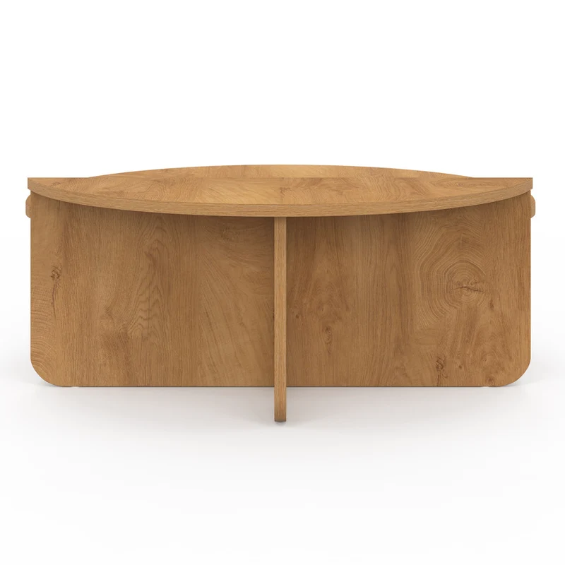Tables basses rondes asymétriques effet bois