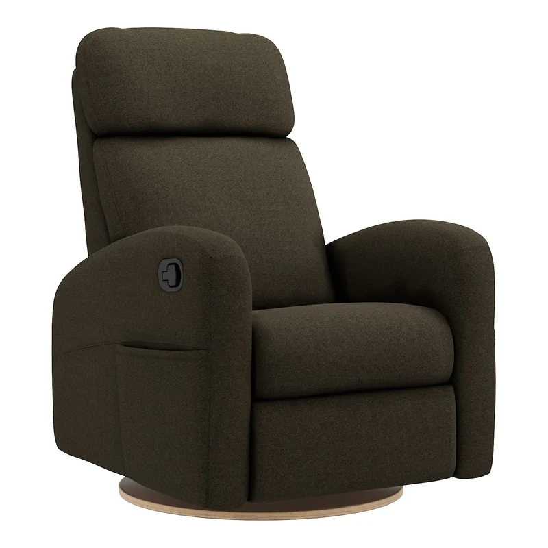 Fauteuil Berçant Inclinable Pivotant Hailey - Tissu Anti-tache Mojo Espresso