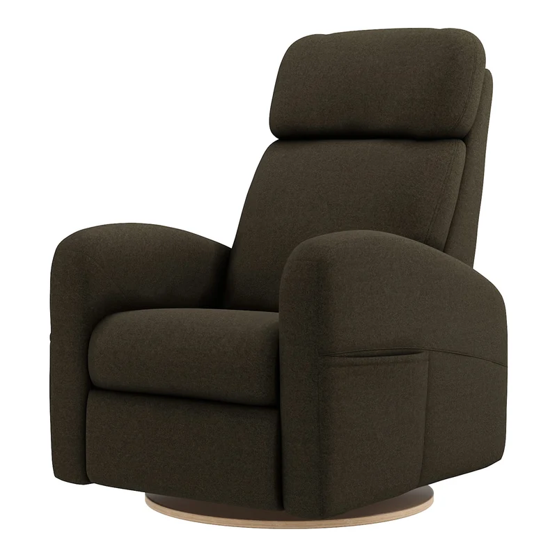 Fauteuil Berçant Inclinable Pivotant Hailey - Tissu Anti-tache Mojo Espresso