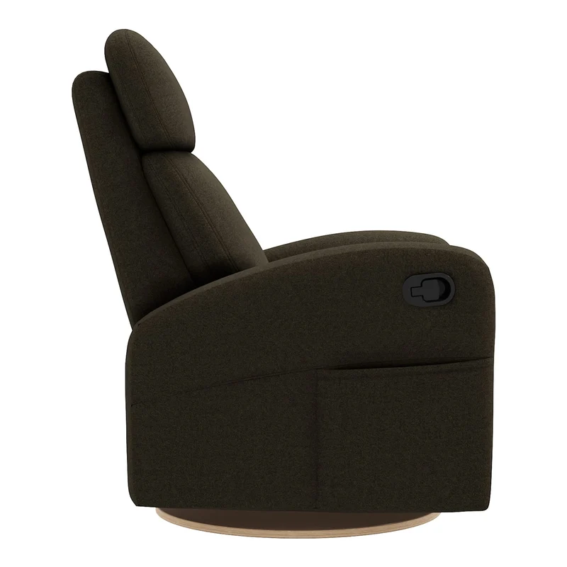 Fauteuil Berçant Inclinable Pivotant Hailey - Tissu Anti-tache Mojo Espresso