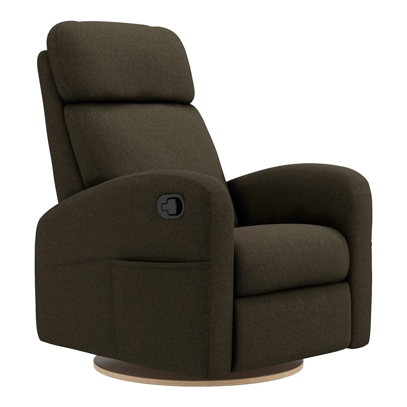 Fauteuil Berçant Inclinable Pivotant Hailey - Tissu Anti-tache Mojo Espresso