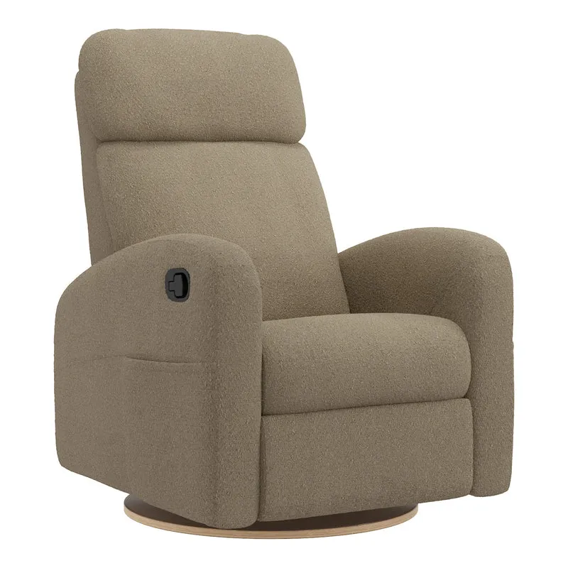 Fauteuil Berçant Inclinable Pivotant Hailey - Tissu Anti-tache Tessa Mocha