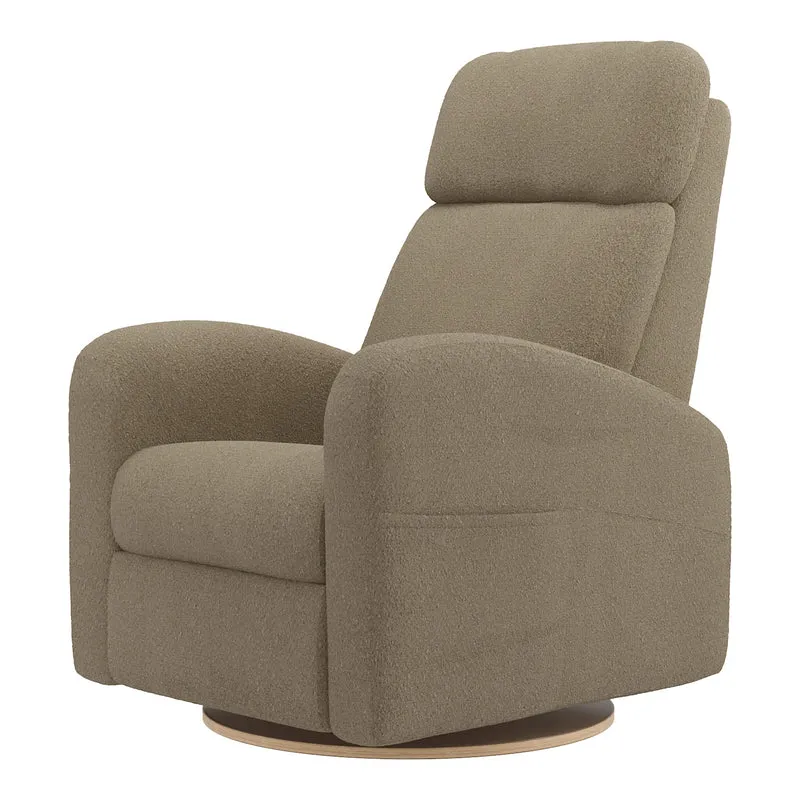 Fauteuil Berçant Inclinable Pivotant Hailey - Tissu Anti-tache Tessa Mocha