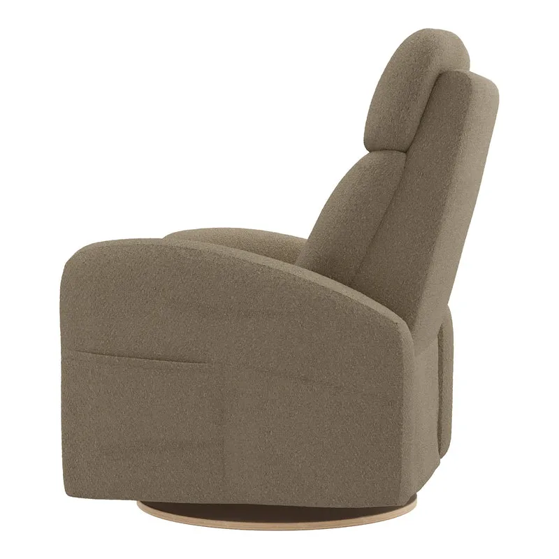 Fauteuil Berçant Inclinable Pivotant Hailey - Tissu Anti-tache Tessa Mocha