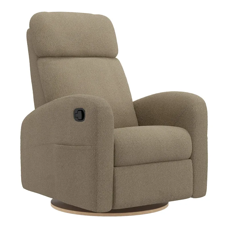 Fauteuil Berçant Inclinable Pivotant Hailey - Tissu Anti-tache Tessa Mocha