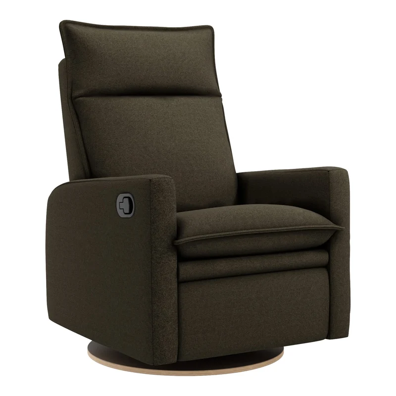 Fauteuil Berçant et Pivotant Arya - Tissu Anti-tache Mojo Espresso