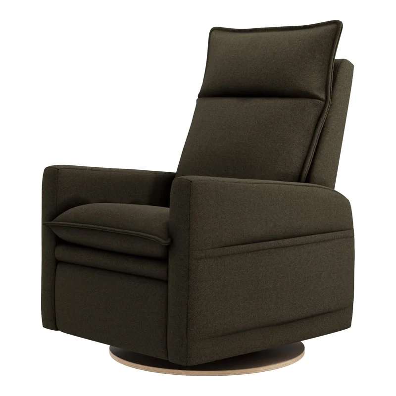 Fauteuil Berçant et Pivotant Arya - Tissu Anti-tache Mojo Espresso