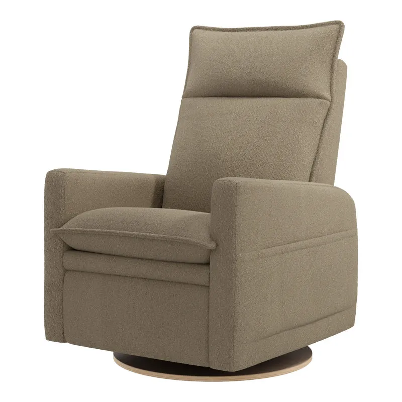 Fauteuil Berçant et Pivotant Arya - Tissu Anti-tache Tessa Mocha