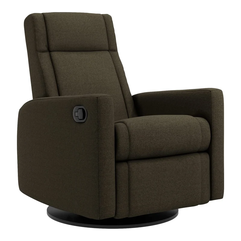 Fauteuil Berçant et Pivotant Nelly - Tissu Anti-tache Mojo Espresso