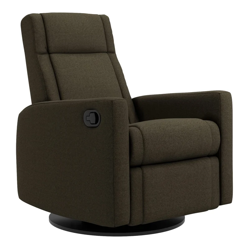 Fauteuil Berçant et Pivotant Nelly - Tissu Anti-tache Mojo Espresso