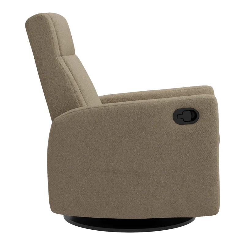 Fauteuil Berçant et Pivotant Nelly - Tissu Anti-tache Tessa Mocha