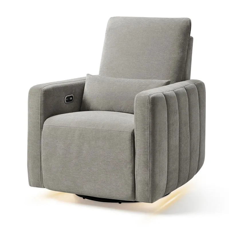 Fauteuil pivotant, coulissant et inclinable Dorian avec veilleuse - Ash