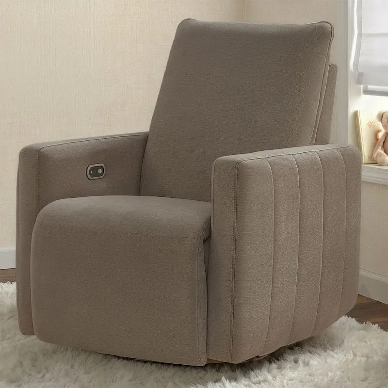 Fauteuil pivotant, coulissant et inclinable Dorian avec veilleuse - Ash