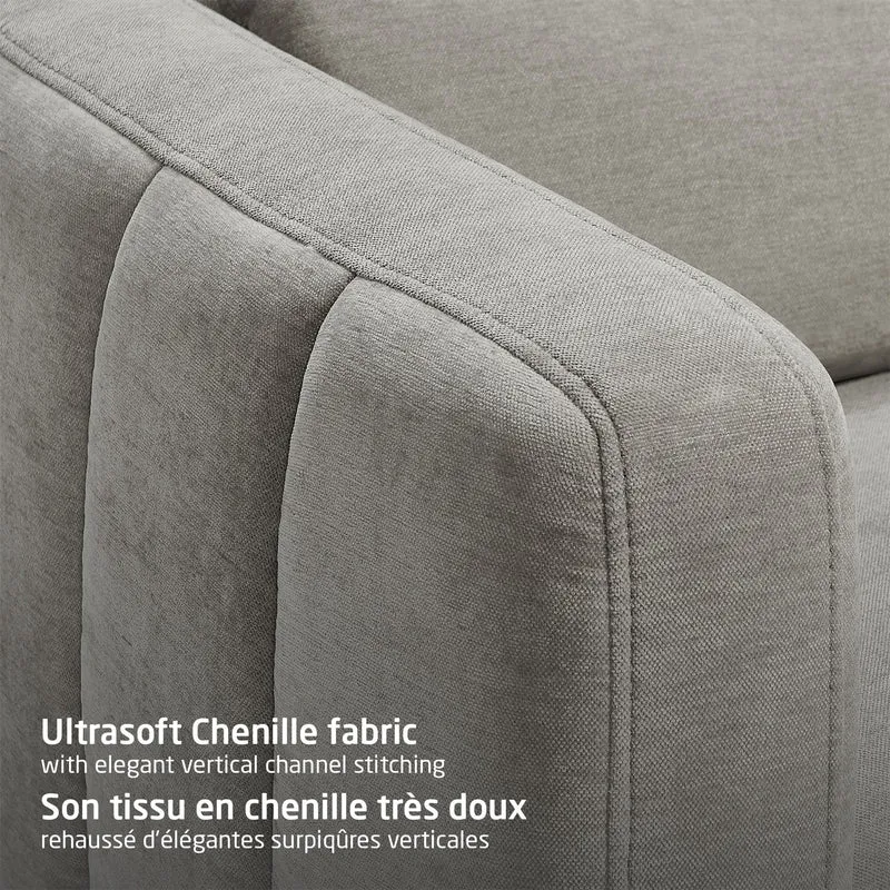 Fauteuil pivotant, coulissant et inclinable Dorian avec veilleuse - Ash