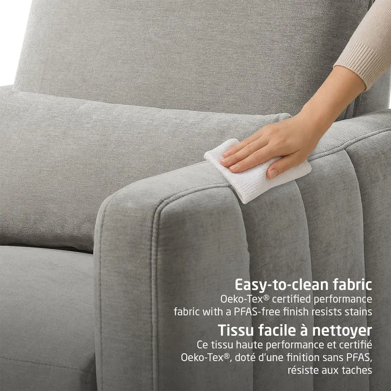 Fauteuil pivotant, coulissant et inclinable Dorian avec veilleuse - Ash