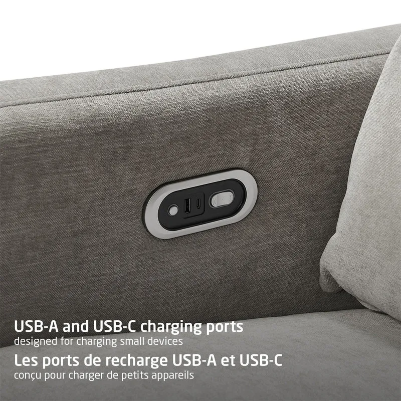 Fauteuil pivotant, coulissant et inclinable Dorian avec veilleuse - Ash