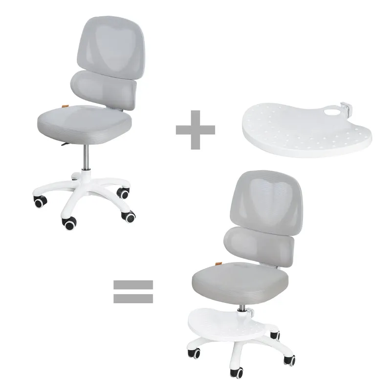 Fußbrett Smart Grow - Zubehör für Kinder-Bürostuhl - Passend zur Smart Grow Serie - Aus Kunststoff - Ergonomische Ergänzung - Grau