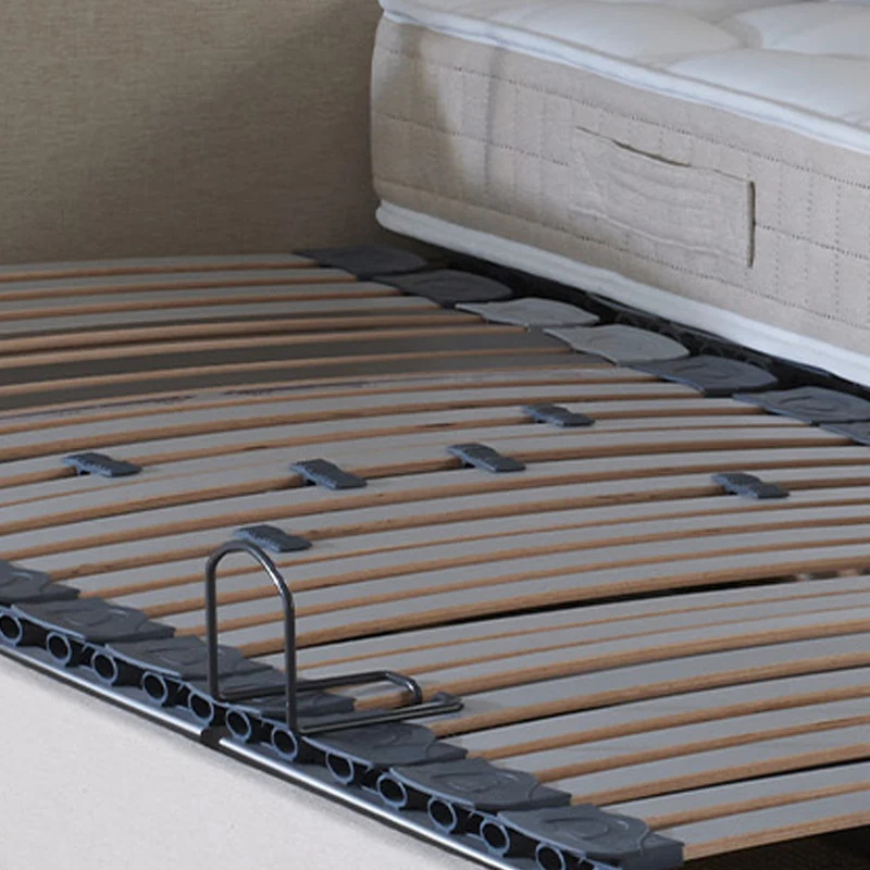 Ensemble lit électrique relaxation multi lattes + Matelas Mousse à mémoire de forme Couleur Beige 2x80 x 200
