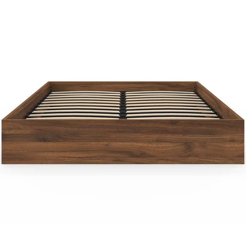 Lit coffre Malta 160x200cm effet bois noyer