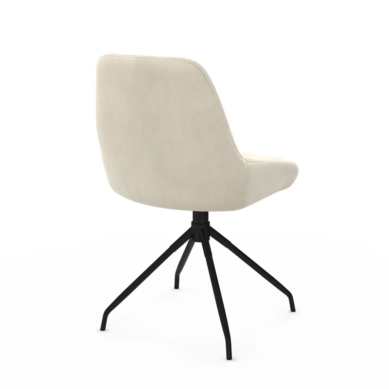 Chaises Olivia assise pivotante crème pieds métal - lot de 2