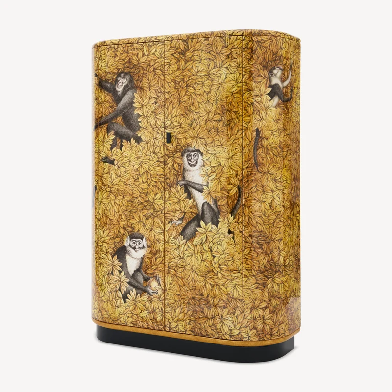 Curved cabinet Scimmie e foglie