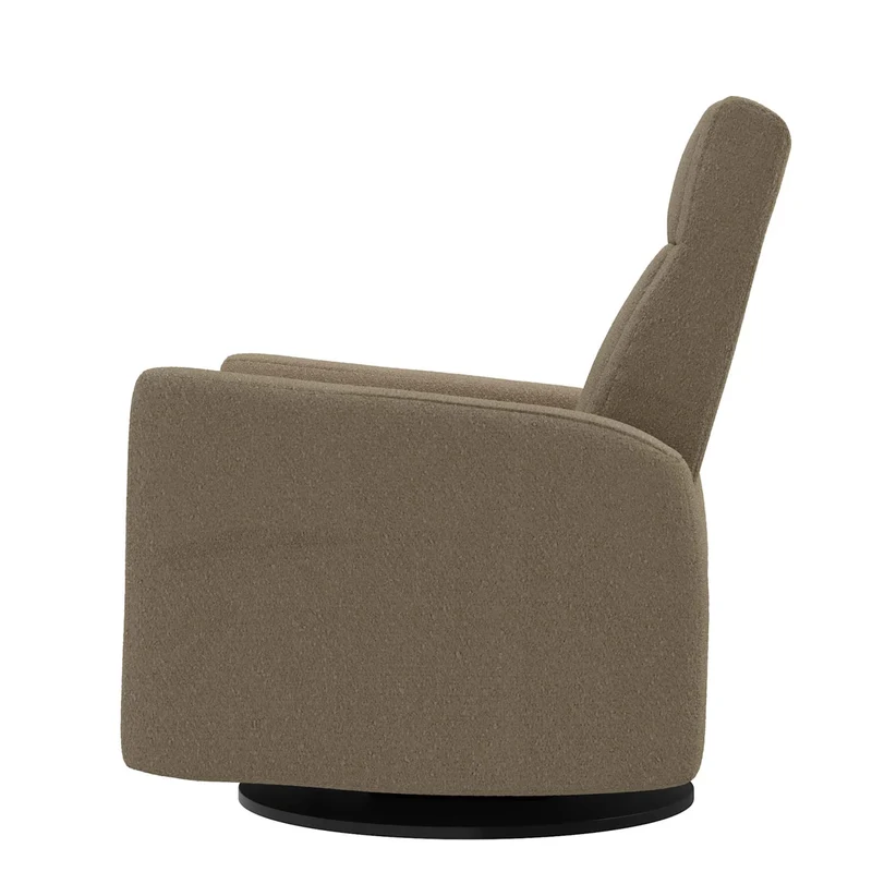 Grand Fauteuil Berçant et Pivotant Nelly avec Mécanisme Électrique - Tissu Anti-tache Tessa Mocha