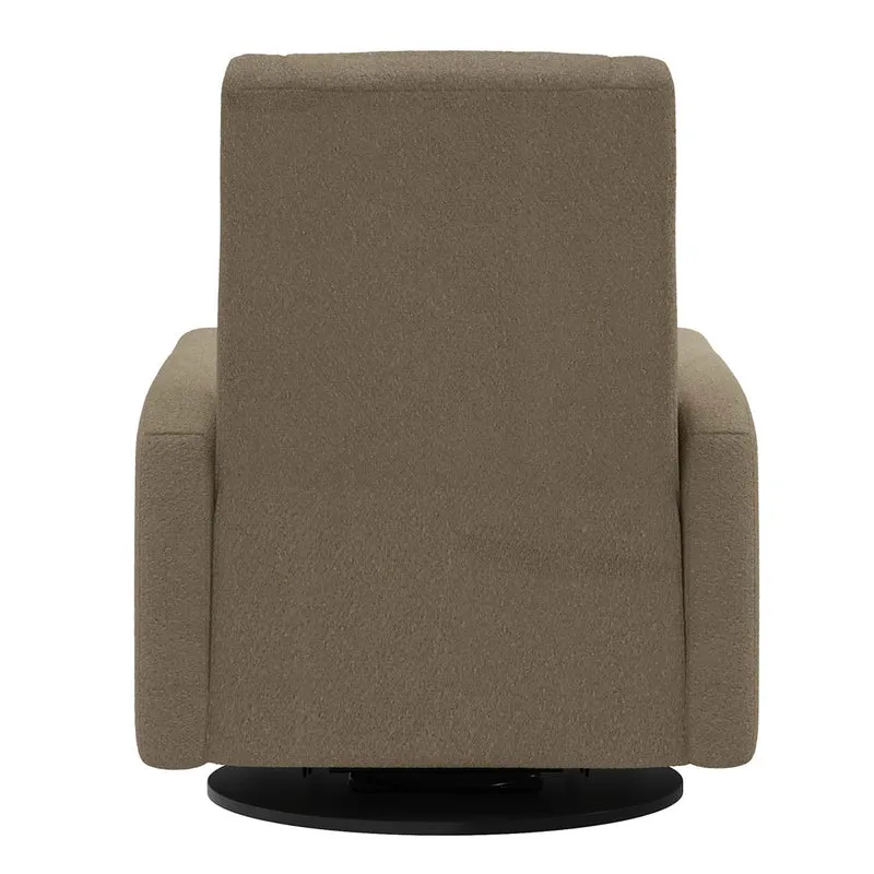 Grand Fauteuil Berçant et Pivotant Nelly avec Mécanisme Électrique - Tissu Anti-tache Tessa Mocha