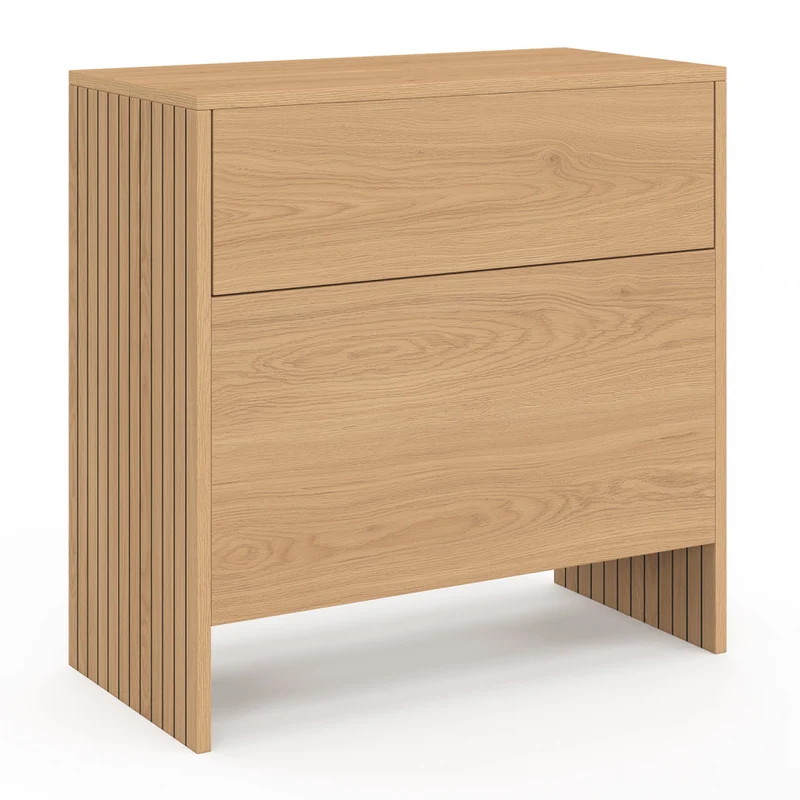 Table d'appoint mini bar Faustine bois et effet lattes