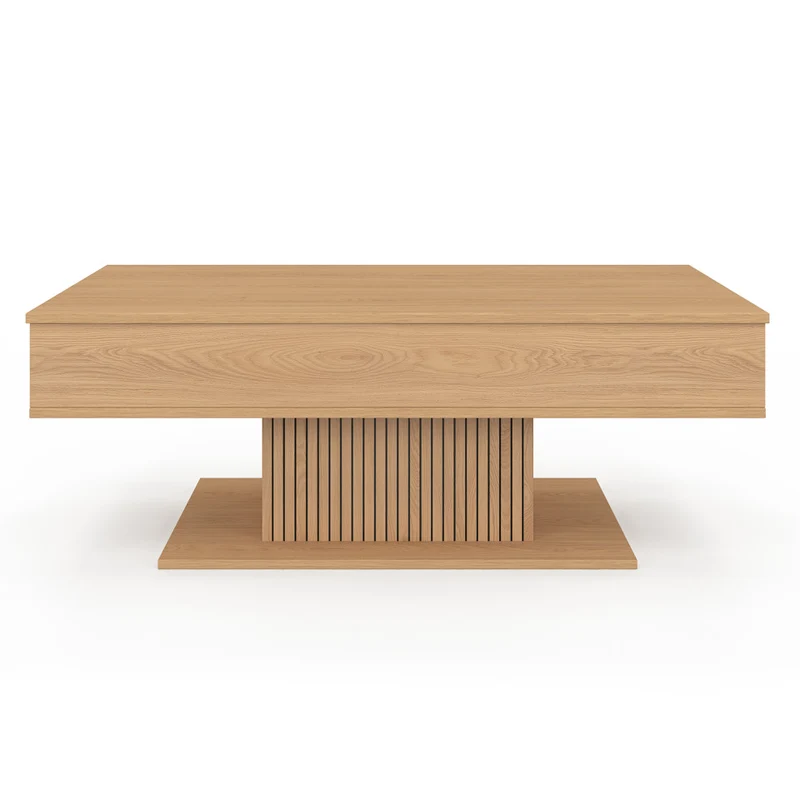 Table basse Tania relevable bois et pieds lattes