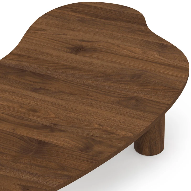 Table basse Naomi organique effet noyer