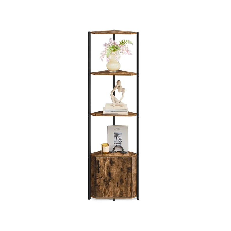 Estantería esquinera para almacenamiento y decoración del hogar