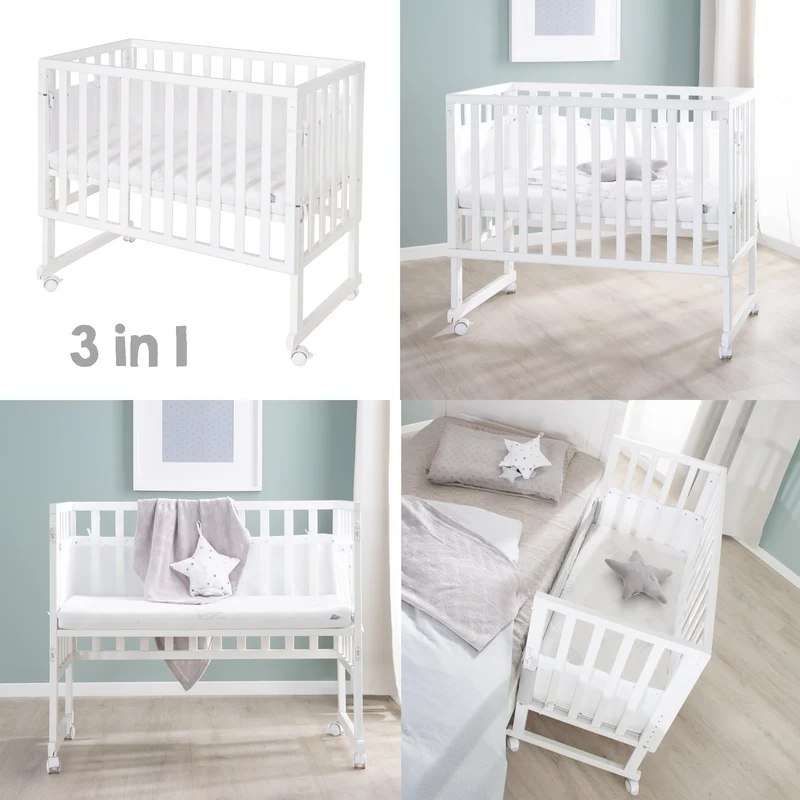 Stuben- & Beistellbett safe asleep® 3 in 1 - 45 x 90 cm inkl. Zubehör & Mesh-Barriere