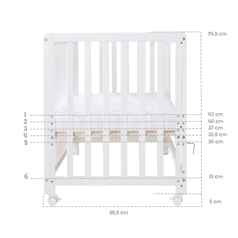 Room Bed 'Jumbo twins grau' 60 x 120 cm + Textilausstattung - Holz natur