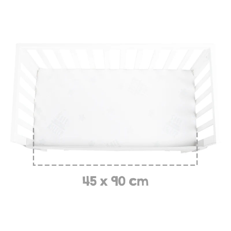 Beistellbett 2in1 'safe asleep®' mit Barriere & Matratze - für alle Elternbetthöhen - Holz weiß