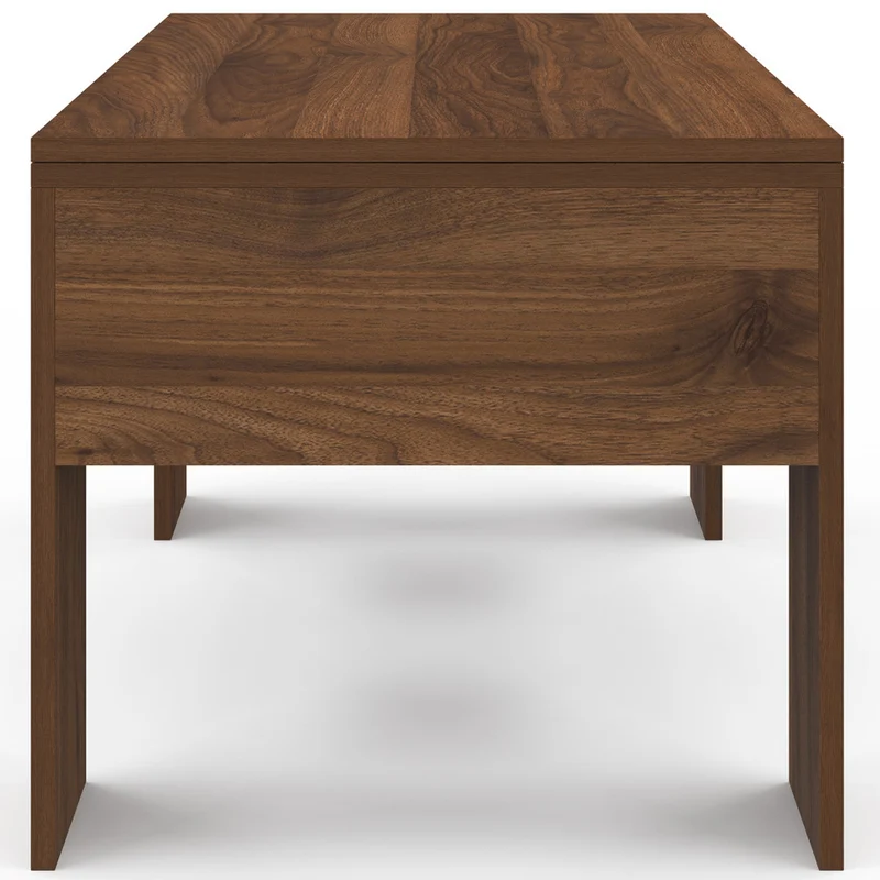 Table basse relevable dépliante effet noyer