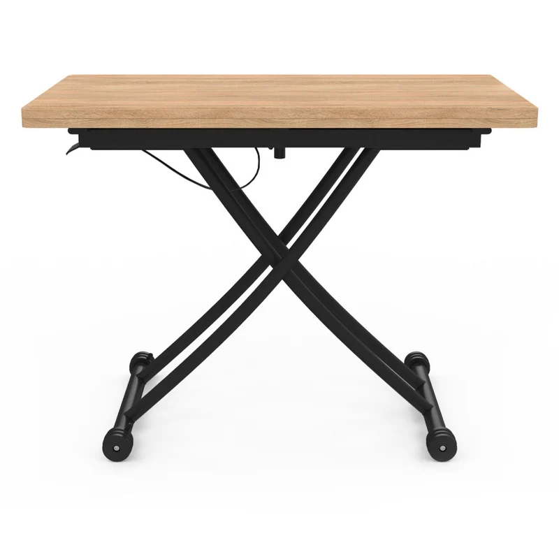 Table basse dinatoire Tribeca hauteur ajustable effet bois