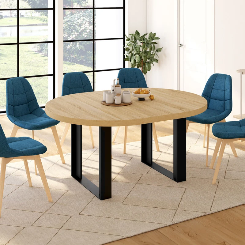 Table à manger ronde extensible Brixton Ø110-150cm