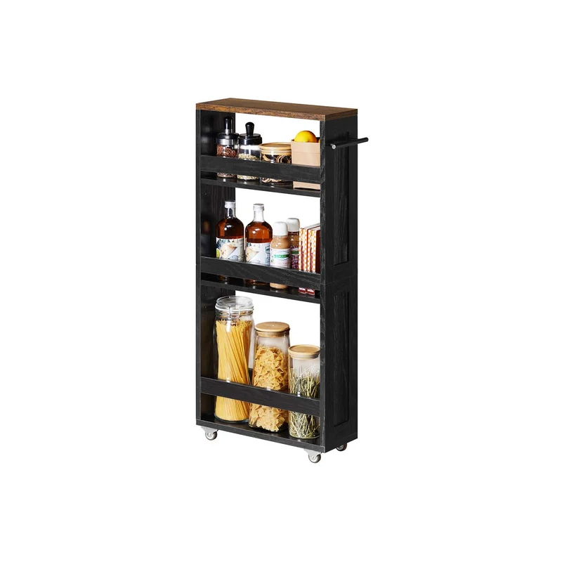 Carrito de almacenamiento estrecho con ruedas para cocina y baño