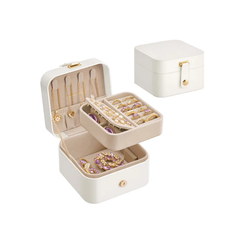 Caja Joyero de Viaje 2 Niveles para Accesorios Grandes