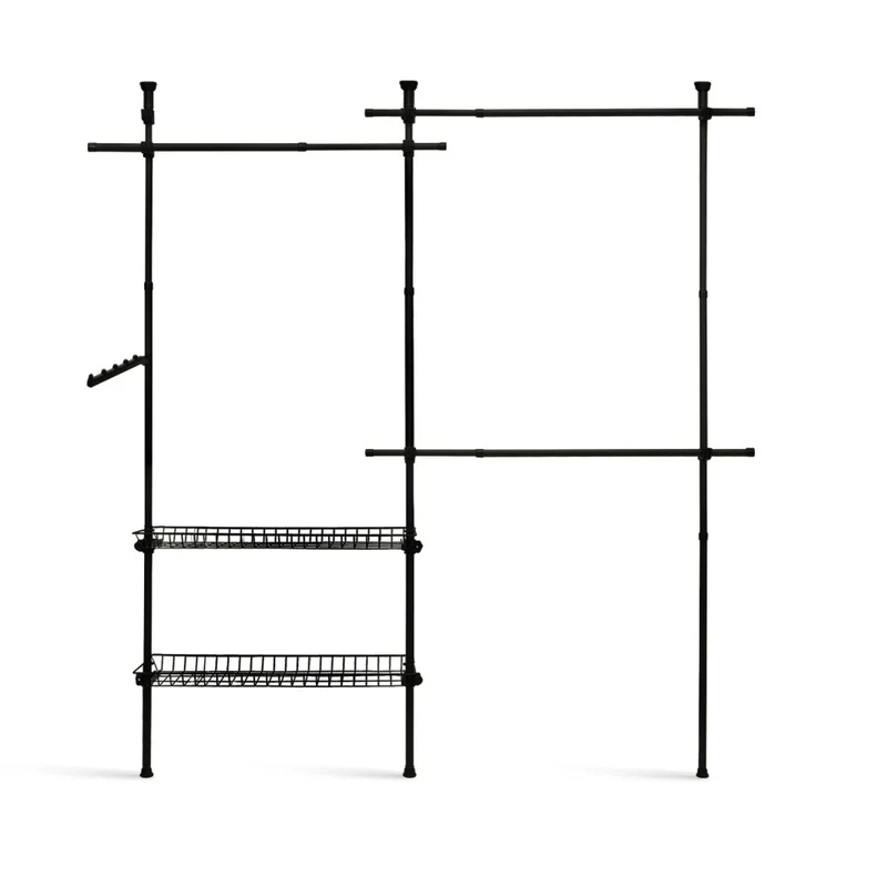 Penderie télescopique avec rangements intégrés H278cm