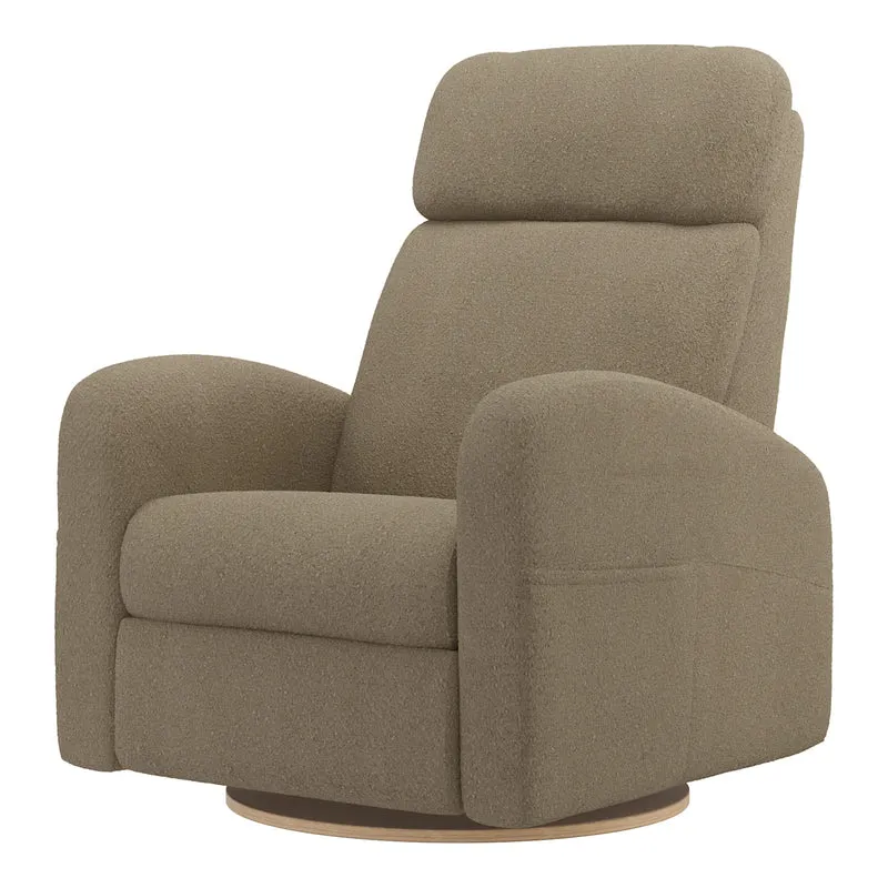 Grand Fauteuil Berçant Inclinable Pivotant Hailey avec Mécanisme Électrique - Tissu Anti-tache Tessa Mocha