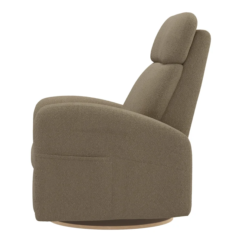 Grand Fauteuil Berçant Inclinable Pivotant Hailey avec Mécanisme Électrique - Tissu Anti-tache Tessa Mocha