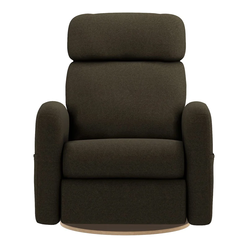 Grand Fauteuil Berçant Inclinable Pivotant Hailey avec Mécanisme Électrique - Tissu Anti-tache Mojo Espresso