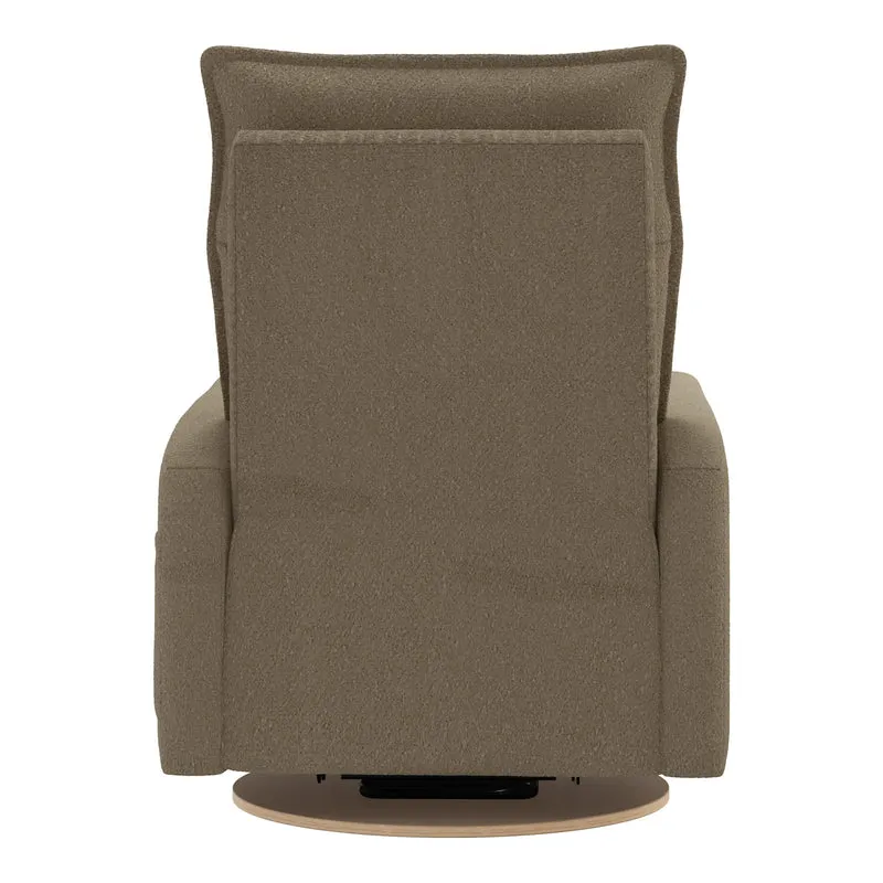 Grand Fauteuil Berçant et Pivotant Arya avec Mécanisme Électrique - Tissu Anti-tache Tessa Mocha