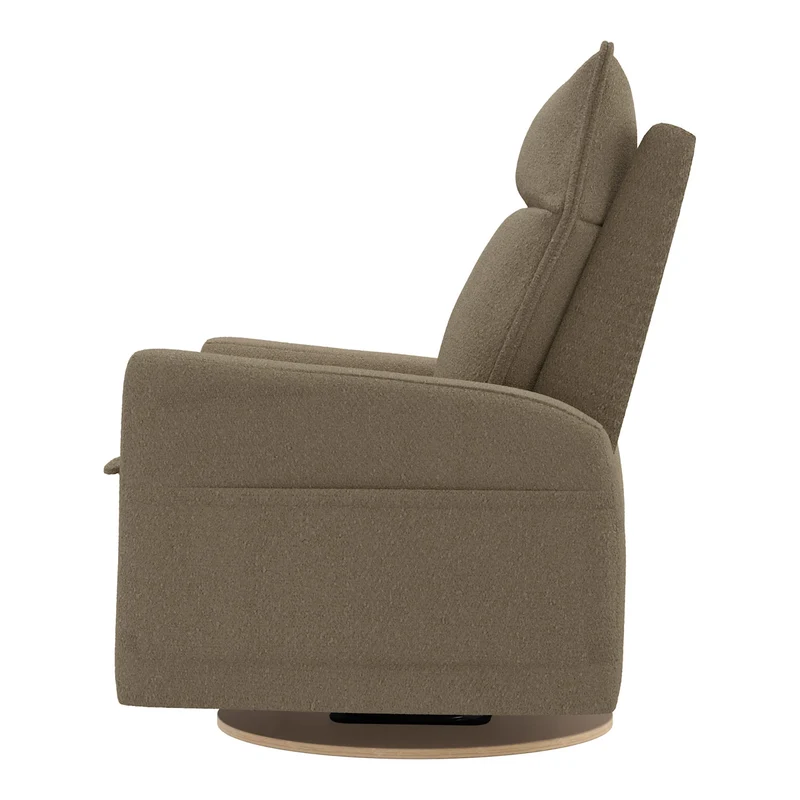 Grand Fauteuil Berçant et Pivotant Arya avec Mécanisme Électrique - Tissu Anti-tache Tessa Mocha