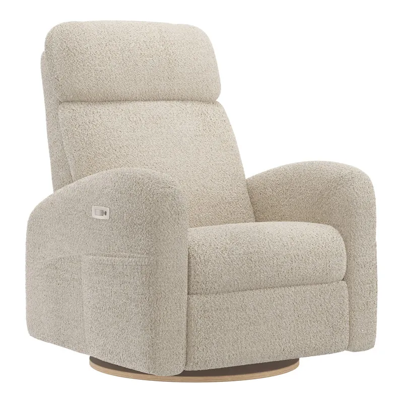 Grand Fauteuil Berçant Inclinable Pivotant Hailey avec Mécanisme Électrique - Puppy Sand