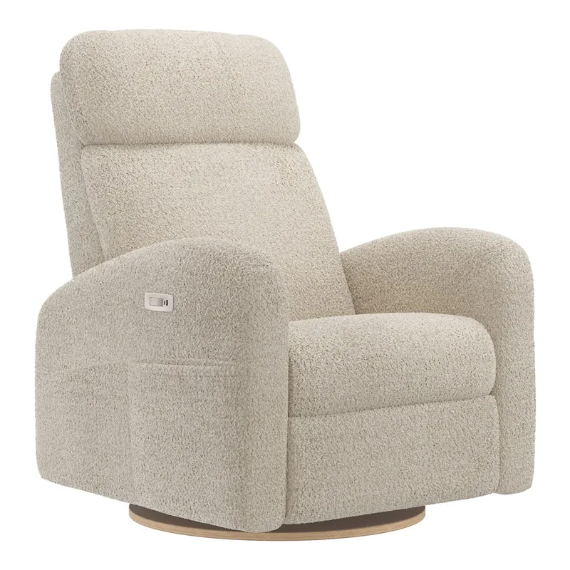 Grand Fauteuil Berçant Inclinable Pivotant Hailey avec Mécanisme Électrique - Puppy Sand