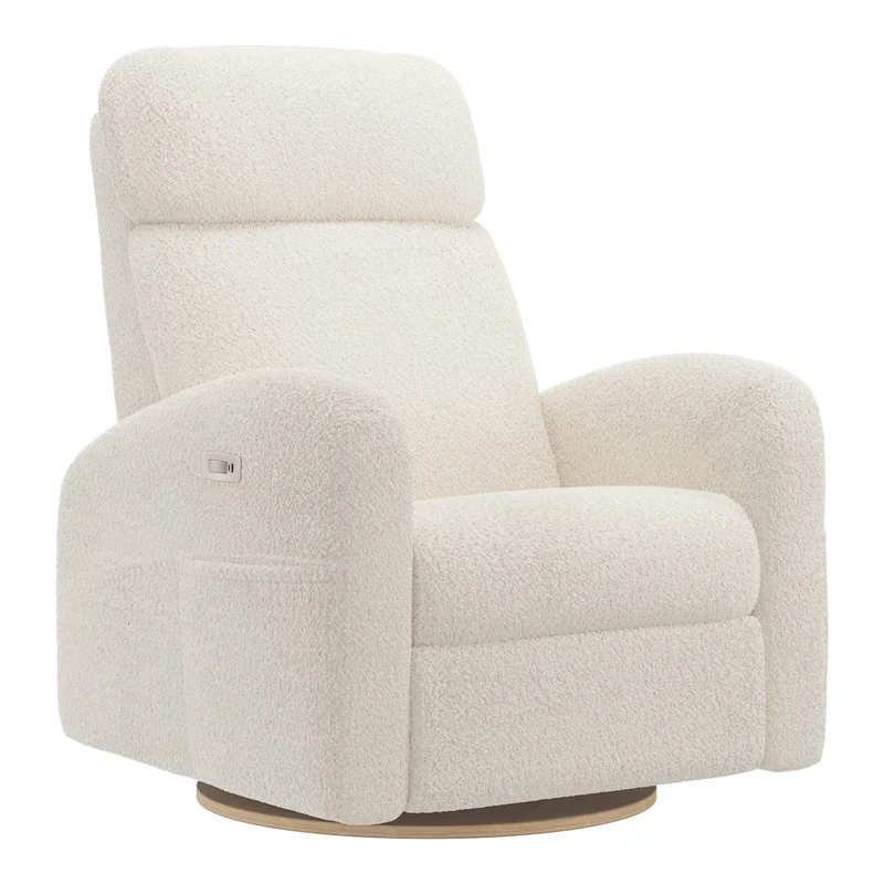Grand Fauteuil Berçant Inclinable Pivotant Hailey avec Mécanisme Électrique - Puppy Pearl