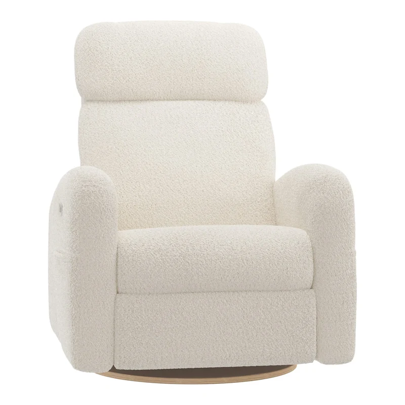 Grand Fauteuil Berçant Inclinable Pivotant Hailey avec Mécanisme Électrique - Puppy Pearl